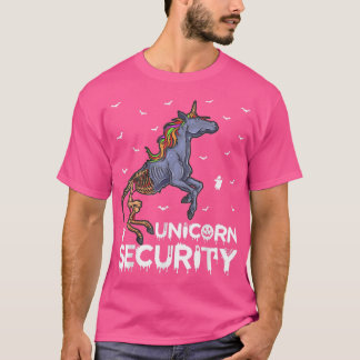 T-shirt Funny Unicorn Security Scary Skeleton Unicorn Hall