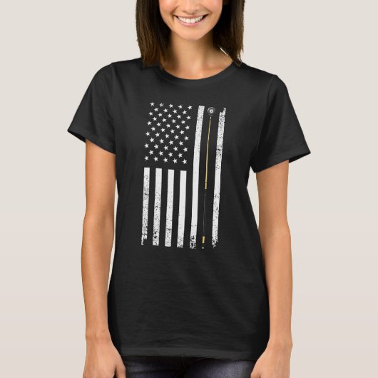 T-shirt Funny US Flag Billiards Design For Men Women Billi (Devant)