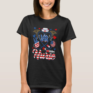 T-shirt Funny VA Nurse Leopard Sunflower American Drapeau 