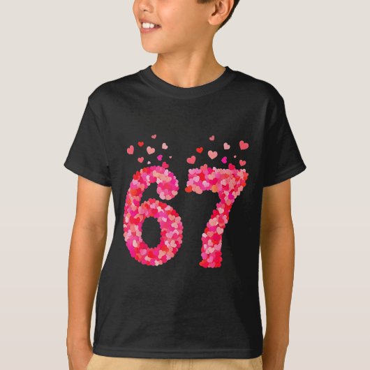 T-shirt Funny Valentine 6 7 Meme Boy Six Seven Hearts Gen (Devant)
