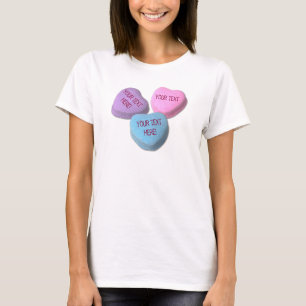 T-shirt Funny Valentine Candy Heart Votre texte personnali