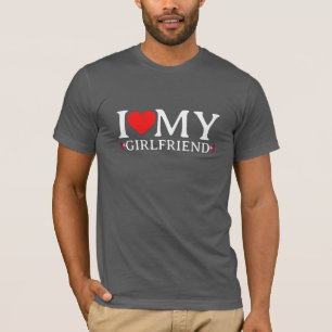 T-shirt Funny Valentine I Love My Girlfriend Cadeau