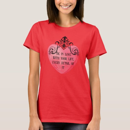 T-shirt Funny Valentine pink heart (Devant)