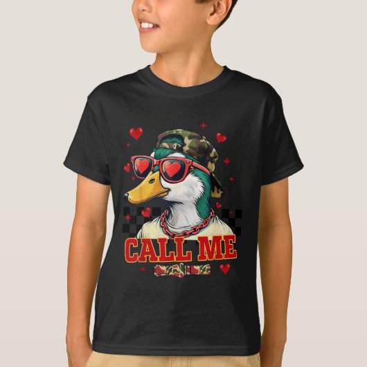 T-shirt Funny Valentine's Day Boy Duck Hunting Call Me Tod (Devant)