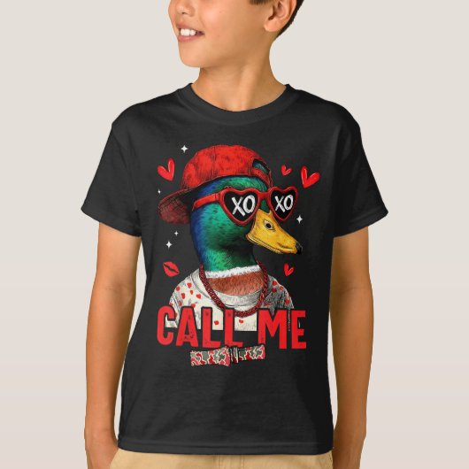T-shirt Funny Valentines Day Call Me Duck Hunting Men Wome (Devant)