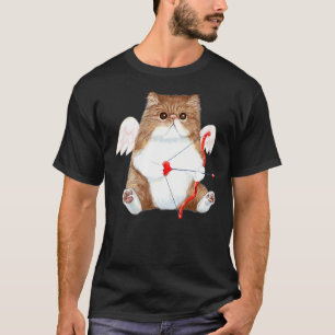 T-shirt Funny Valentine's Day Chat Coeur Cuppé Perse Kitt