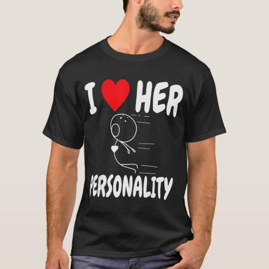 T-shirt Funny Valentine's Day Couple Matching I Love Her I (Devant)