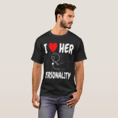 T-shirt Funny Valentine's Day Couple Matching I Love Her I (Devant entier)