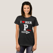 T-shirt Funny Valentine's Day Couple Matching I Love Her I (Devant entier)
