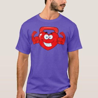 T-shirt Funny Valentines Day Kettlebell Flexing Heart Gym