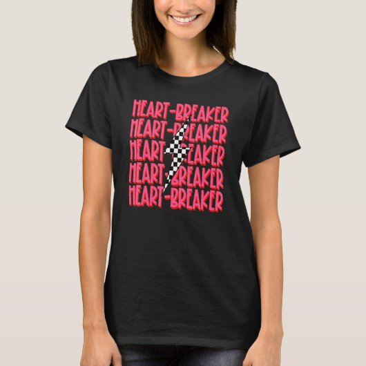 T-shirt Funny Valentines Day Retro Heart Breaker (Devant)