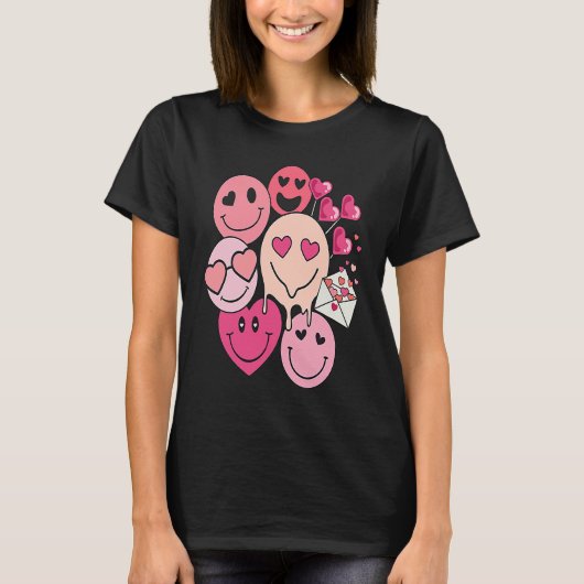 T-shirt Funny Valentine's Day retro smile heart candy (Devant)