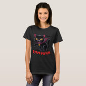 T-shirt Funny Vampurr Vampire Chat noir Halloween (Devant entier)