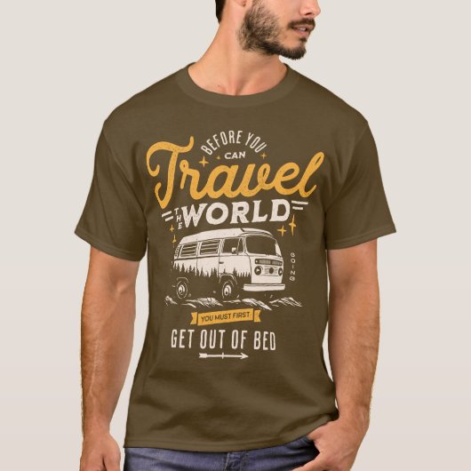 T-shirt Funny Van Travel Camping Vie de Wanderlust (Devant)