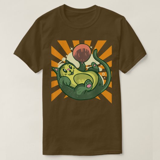 T-shirt Funny Vegetarian Avocado Cat (Design devant)