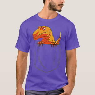T-shirt Funny Velociraptor Raptor in  Pocket Dinosaur 