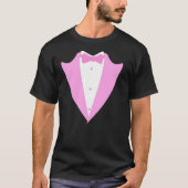 T-shirt Funny Veste Tuxedo Formelle Cravate rose (Devant)
