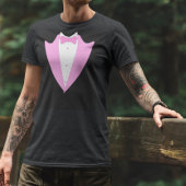 T-shirt Funny Veste Tuxedo Formelle Cravate rose