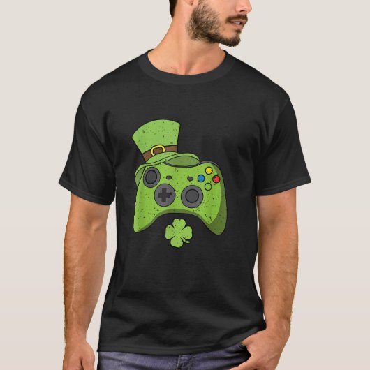 T-shirt Funny Video Game Console Jour de la Saint Patrick (Devant)