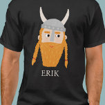 T-shirt Funny Viking Personnalisé<br><div class="desc">Un Viking amusant,  parfait pour vos Scandinaves préférés. Art original de Nic Squirrell. Modifiez le nom pour personnaliser.</div>