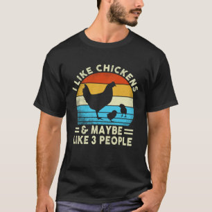 T-shirt Funny Vintage Chicken Tee Country Farm Femmes Fill