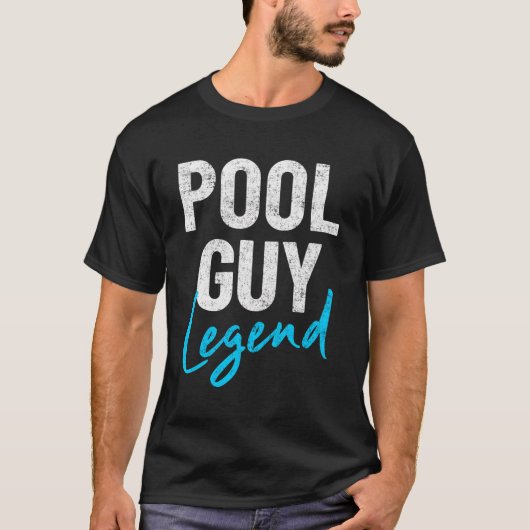 T-shirt Funny Vintage Retro Pool Guy Legend (Devant)
