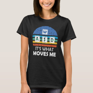 T-shirt Funny Vintage WASD PC Gamer Funny Video Gaming Ret