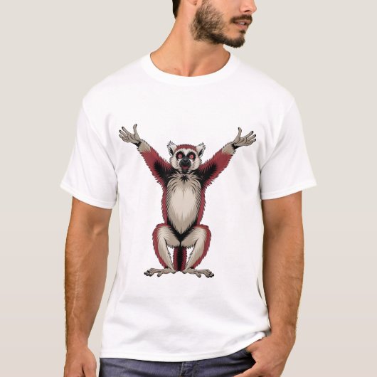 T-shirt Funny Viral Bloodnut Meme Red-Ruffed Lemur (Devant)