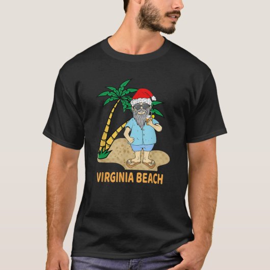 T-shirt Funny Virginia Beach Vacation Santa Theme Men Wome (Devant)