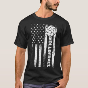 T-shirt Funny Volleyball Design For Men Women USA Patrioti