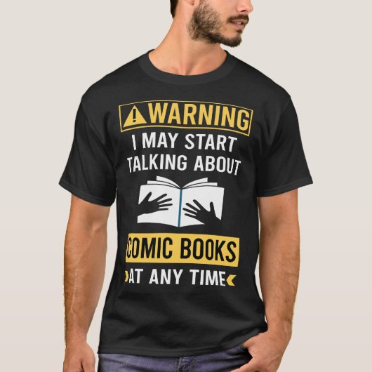 T-shirt Funny Warning Comic Books Comics (Devant)