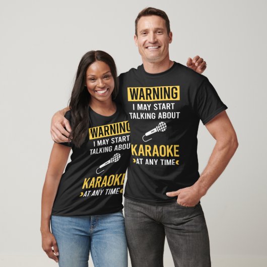 T-shirt Funny Warning Karaoke (Unisexe)
