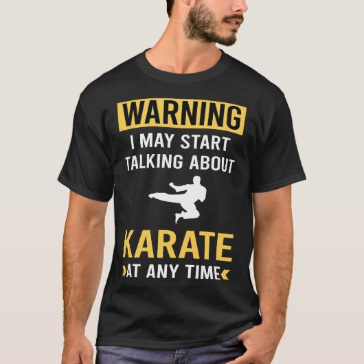 T-shirt Funny Warning Karate (Devant)