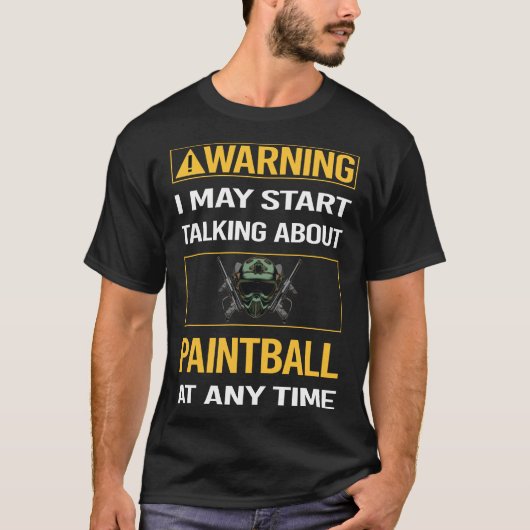 T-shirt Funny Warning Paintball (Devant)