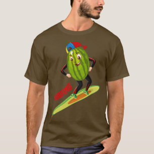 T-shirt Funny Watermelone Surfing Utilisation de l'autocol