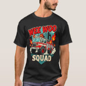T-shirt Funny Wee Woo Squad Fire Department Firefighter Fi (Devant)
