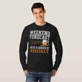 T-shirt Funny Weekend Prévision Cigars Et Whiskey Pour Hom (Devant entier)