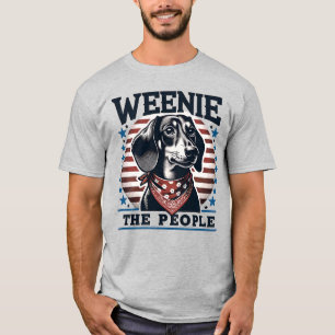 T-shirt Funny Weenie Le Peuple 4 juillet Dachshund