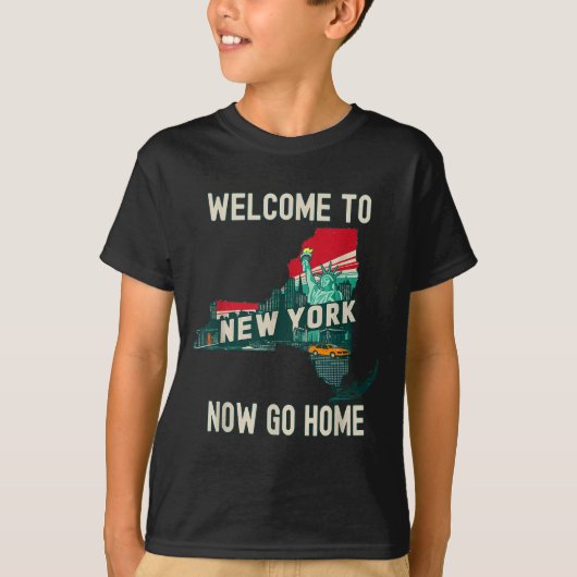 T-shirt Funny Welcome To New York Retro Design, Funny New (Devant)