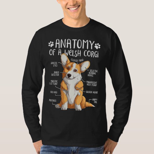 T-shirt Funny Welsh Corgi Dog Anatomy Dog    437 (Devant)