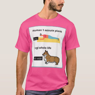 T-shirt Funny Welsh Corgi propriétaire Silly Yoga Plank Ex