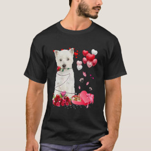 T-shirt Funny Westie Rose Heart Happy Valentine Day Chien