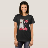 T-shirt Funny Westie Rose Heart Happy Valentine Day Dog Mo (Devant entier)