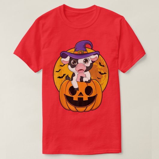 T-shirt Funny White Black Cow Halloween Costume sorcier Ca (Design devant)