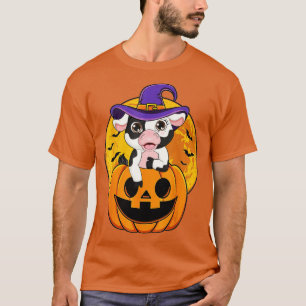 T-shirt Funny White Black Cow Halloween Costume sorcier Ca