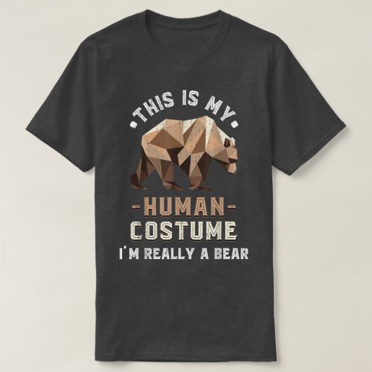 T-shirt Funny Wildlife Animal Lover Human Costume Grizzly  (Design devant)