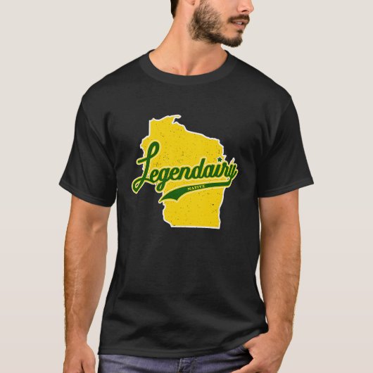 T-shirt Funny Wisconsin Legendairy (Dairy) Vintage Native  (Devant)