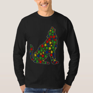 T-shirt Funny Wolf Animaux Puzzle Pièces Sensibilisation s