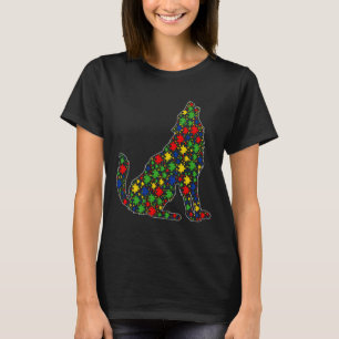 T-shirt Funny Wolf Animaux Puzzle Pièces Sensibilisation s