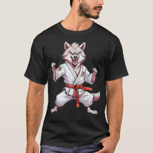 T-shirt Funny Wolf Kung Fu Karate Judo Taekwondo Martial A